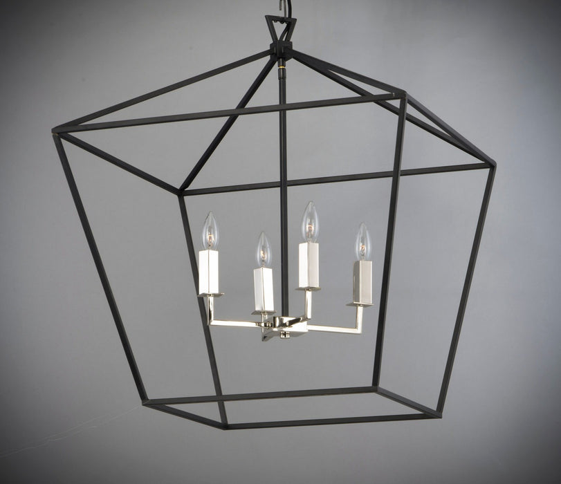 Maxim - 25155TXBPN - Four Light Chandelier - Abode - Textured Black / Polished Nickel