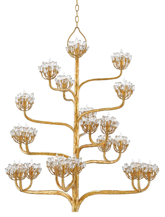 Currey and Company - 9000-0157 - 22 Light Chandelier - Marjorie Skouras - Dark Contemporary Gold Leaf