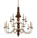 Kalco - 304952CG - 15 Light Chandelier - Lassen - Champagne Gold