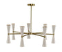 Kalco - 310471WVB - LED Chandelier - Milo - White and Vintage Brass