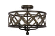 Kalco - 504841BS - Three Light Semi Flush Mount - Whittaker - Brownstone