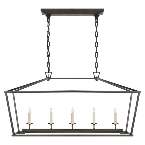 Visual Comfort Signature - CHC 2156AI - Five Light Linear Pendant - Darlana - Aged Iron