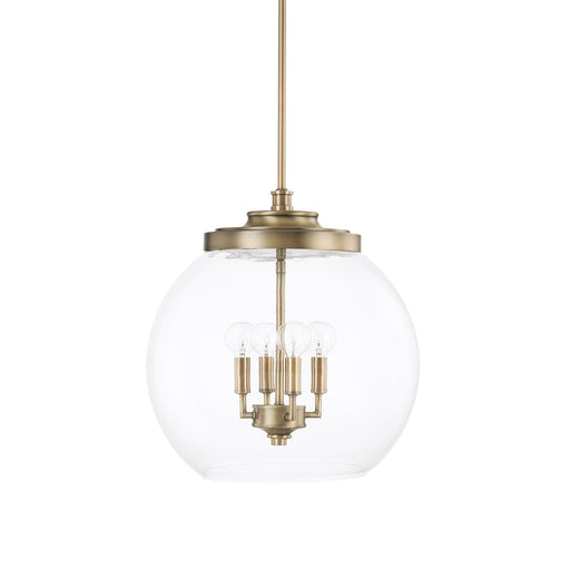 Capital Lighting - 321142AD - Four Light Pendant - Mid Century - Aged Brass