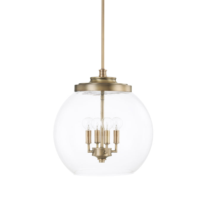 Capital Lighting - 321142AD - Four Light Pendant - Mid Century - Aged Brass