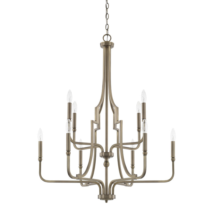 Capital Lighting - 419391AD - Ten Light Chandelier - Dawson - Aged Brass