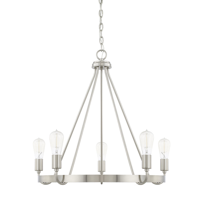 Capital Lighting - 420061BN - Five Light Chandelier - Tanner - Brushed Nickel