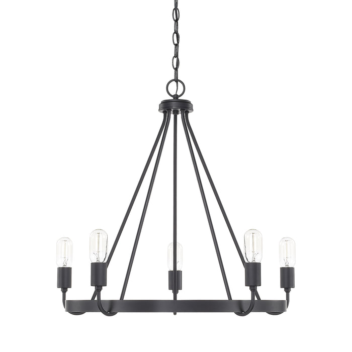 Capital Lighting - 420061MB - Five Light Chandelier - Tanner - Matte Black