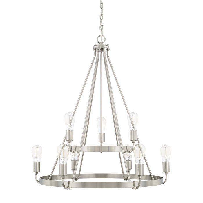 Capital Lighting - 420091BN - Nine Light Chandelier - Tanner - Brushed Nickel