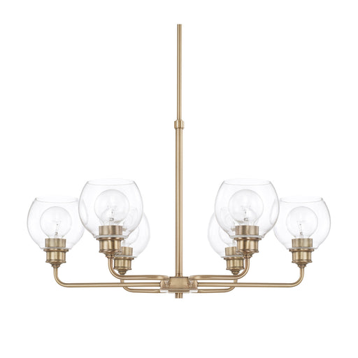 Capital Lighting - 421161AD-426 - Six Light Chandelier - Mid Century - Aged Brass