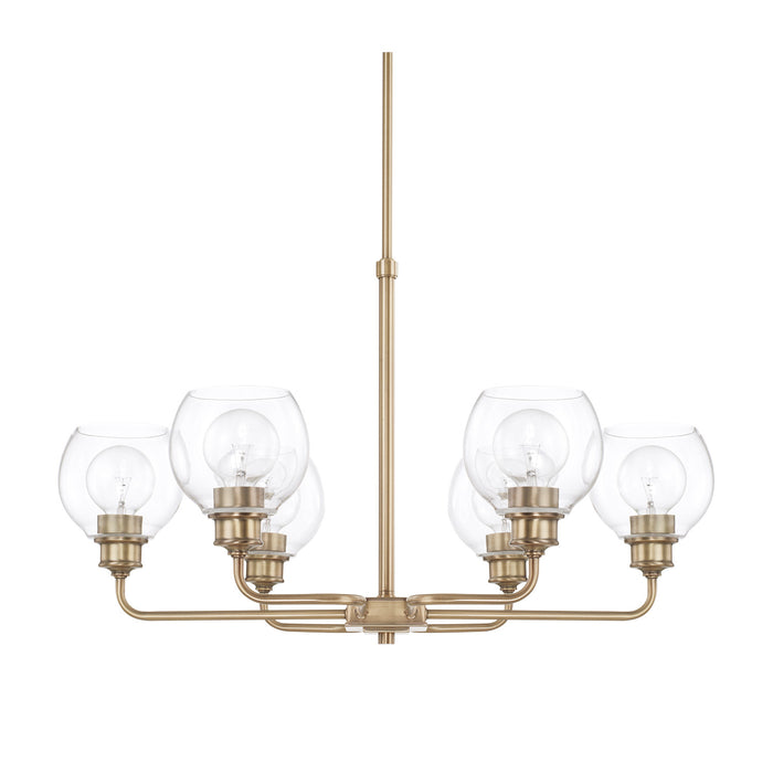 Capital Lighting - 421161AD-426 - Six Light Chandelier - Mid Century - Aged Brass