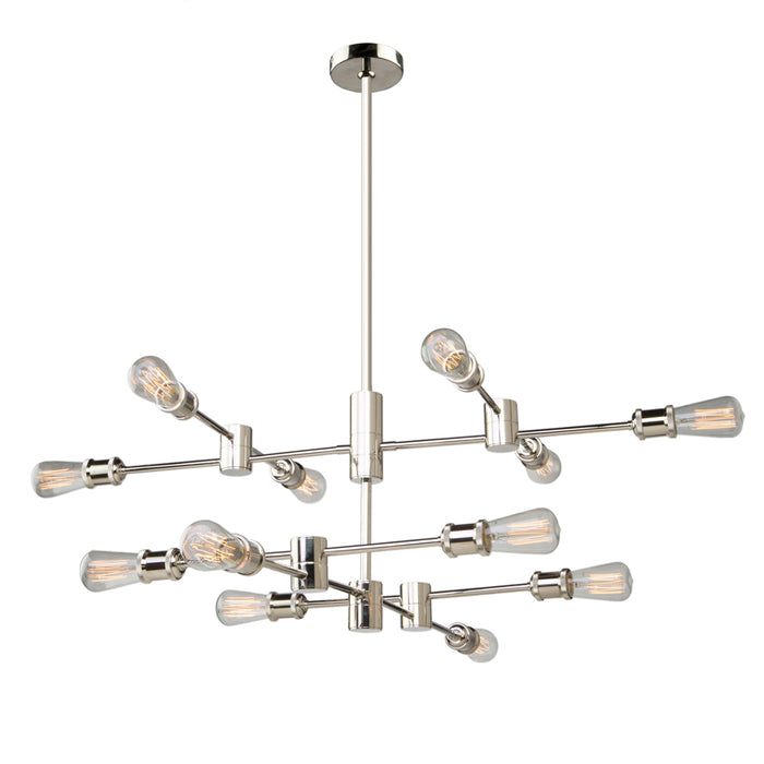 Artcraft - AC10782PN - 12 Light Chandelier - Tribeca - Polished Nickel