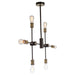 Artcraft - AC10786BK - Six Light Chandelier - Tribeca - Matte Black & Satin Brass