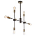 Artcraft - AC10786BK - Six Light Chandelier - Tribeca - Matte Black & Satin Brass