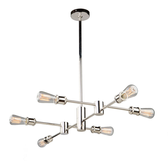 Artcraft - AC10786PN - Six Light Chandelier - Tribeca - Polished Nickel