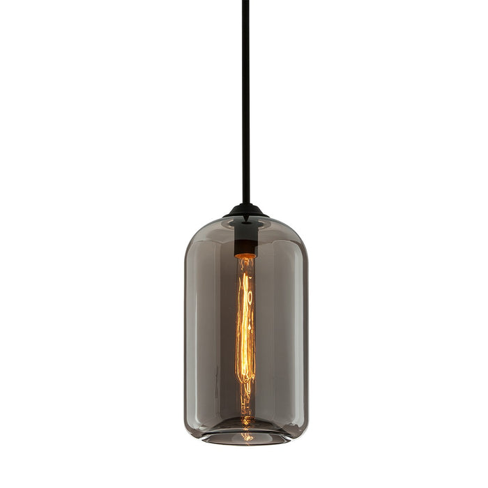 Troy Lighting - F5581-SBK - One Light Pendant - District - Soft Black