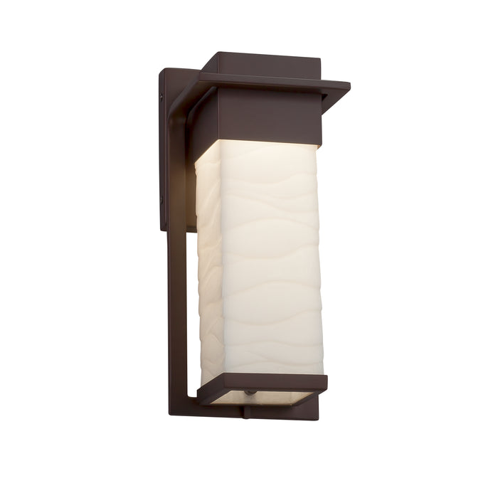 Justice Designs - PNA-7541W-WAVE-DBRZ - LED Outdoor Wall Sconce - Porcelina - Dark Bronze