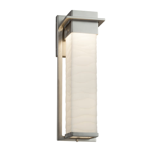 Justice Designs - PNA-7544W-WAVE-NCKL - LED Outdoor Wall Sconce - Porcelina - Brushed Nickel