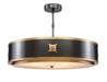 Currey and Company - 9000-0171 - Three Light Pendant - Huntsman - Satin Black/Antique Brass/White