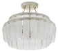 Currey and Company - 9999-0030 - Three Light Semi-Flush Mount - Vintner - Contemporary Silver Leaf/Opaque White