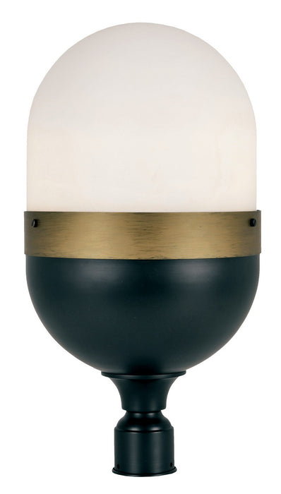 Crystorama - CAP-8509-MK-TG - Three Light Outdoor Post Mount - Capsule - Matte Black / Textured Gold