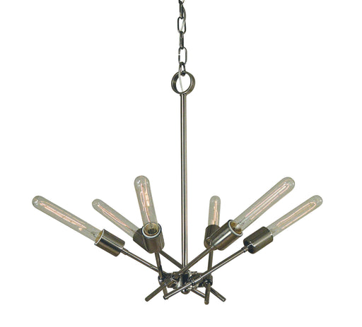 Framburg - 3076 PN - Six Light Chandelier - Quasar - Polished Nickel