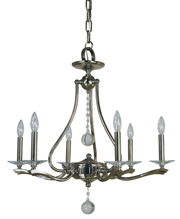 Framburg - 3096 PN - Six Light Chandelier - Allena - Polished Nickel