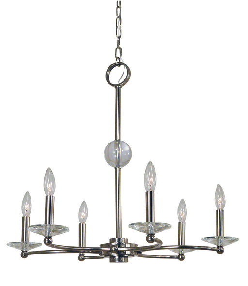 Framburg - 3106 PN - Six Light Chandelier - Pirouette - Polished Nickel