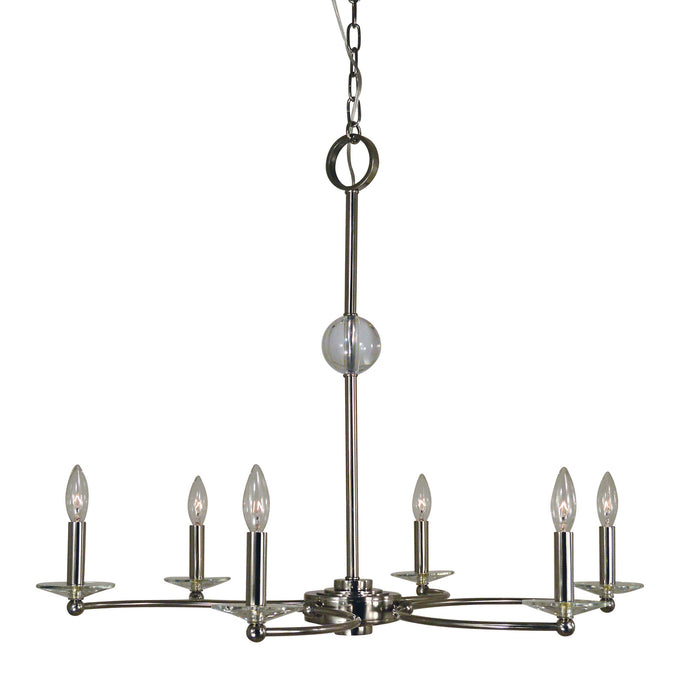 Framburg - 3108 PN - Six Light Chandelier - Pirouette - Polished Nickel