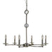 Framburg - 3108 PN - Six Light Chandelier - Pirouette - Polished Nickel