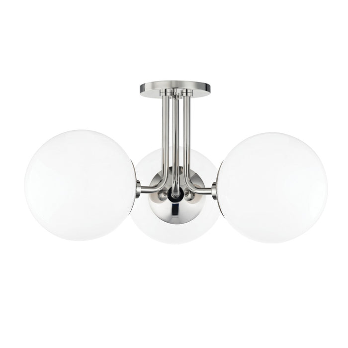 Mitzi - H105603-PN - Three Light Semi Flush Mount - Stella - Polished Nickel