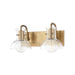 Mitzi - H111302-AGB - Two Light Bath and Vanity - Riley - Aged Brass