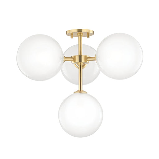 Mitzi - H122604-AGB - LED Semi Flush Mount - Ashleigh - Aged Brass