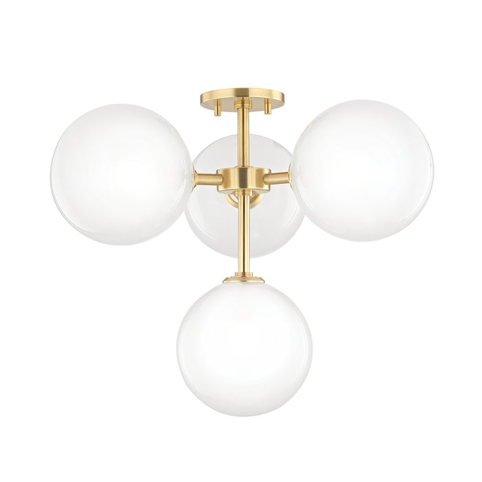 Mitzi - H122604-AGB - LED Semi Flush Mount - Ashleigh - Aged Brass