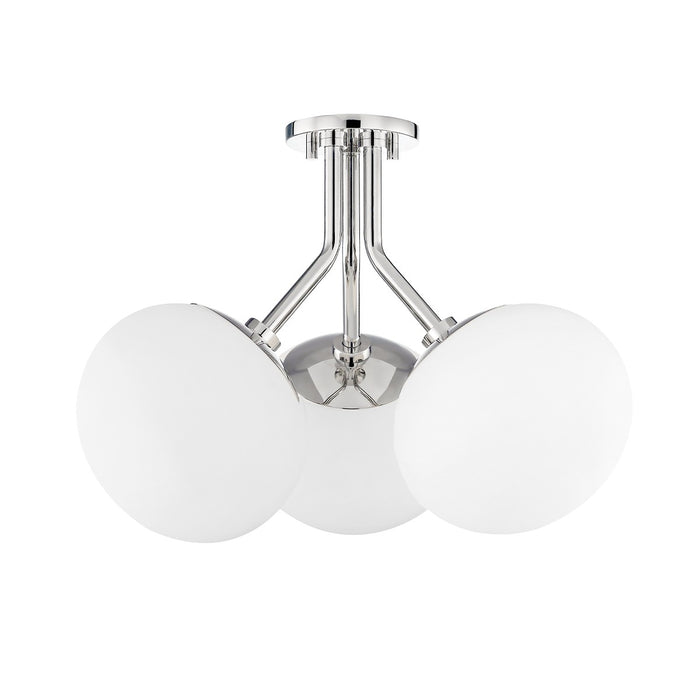 Mitzi - H134603-PN - Three Light Semi Flush Mount - Estee - Polished Nickel