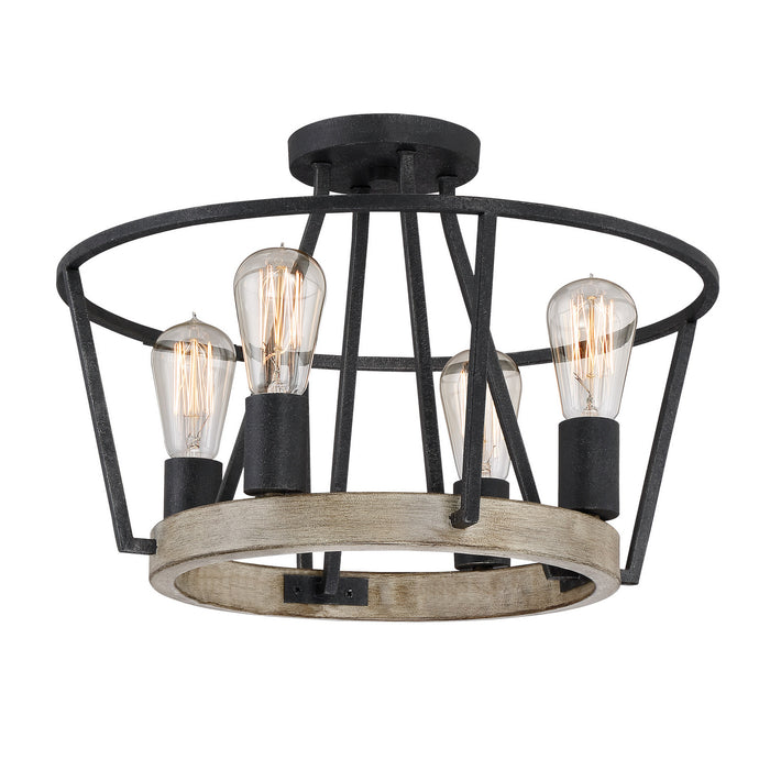 Quoizel - BRT1717GK - Four Light Semi-Flush Mount - Brockton - Grey Ash