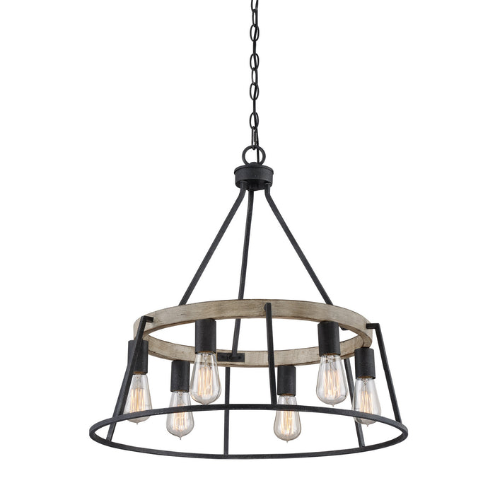 Quoizel - BRT5006GK - Six Light Chandelier - Brockton - Grey Ash