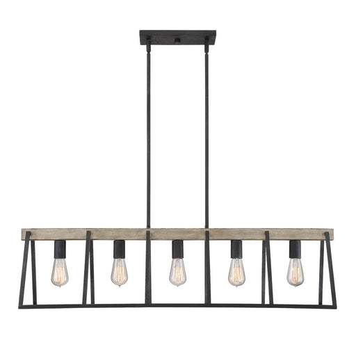 Quoizel - BRT542GK - Five Light Island Chandelier - Brockton - Grey Ash