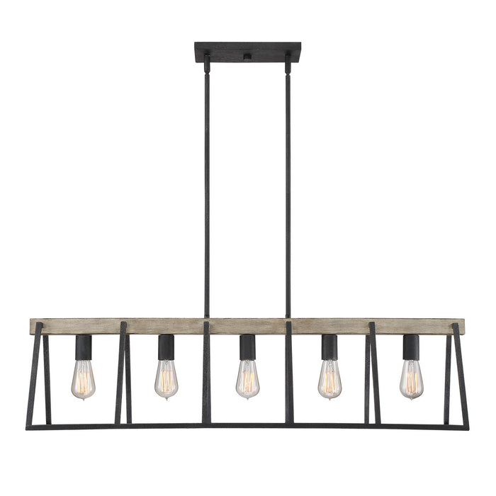 Quoizel - BRT542GK - Five Light Island Chandelier - Brockton - Grey Ash