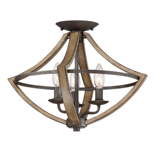 Quoizel - SHR1716RK - Three Light Semi Flush Mount - Shire - Rustic Black