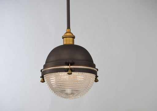 Maxim - 10184OIAB - One Light Outdoor Pendant - Portside - Oil Rubbed Bronze / Antique Brass