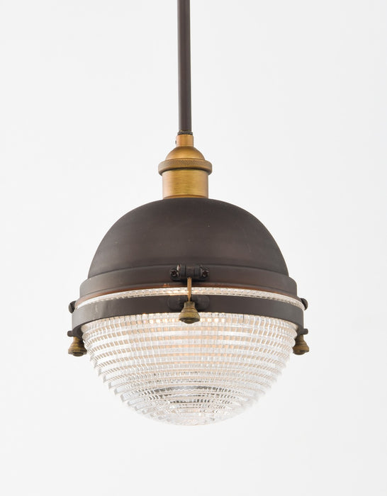 Maxim - 10184OIAB - One Light Outdoor Pendant - Portside - Oil Rubbed Bronze / Antique Brass