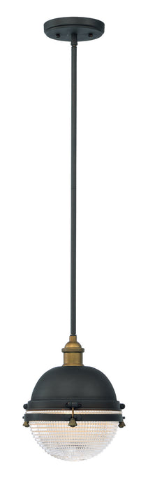 Maxim - 10184OIAB - One Light Outdoor Pendant - Portside - Oil Rubbed Bronze / Antique Brass