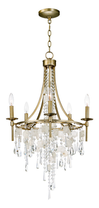 Maxim - 14425CZGS - Five Light Chandelier - Cebu - Capiz / Gold Silver