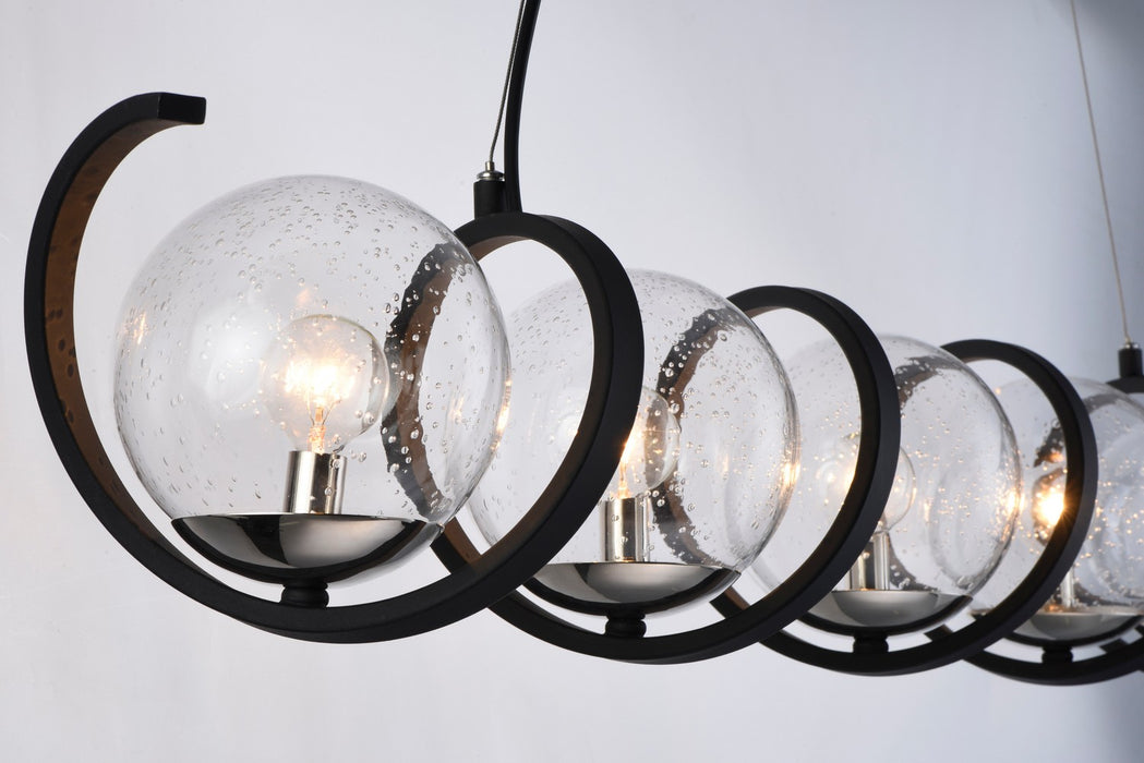 Maxim - 35105CDBKPN - Five Light Pendant - Curlicue - Black / Polished Nickel