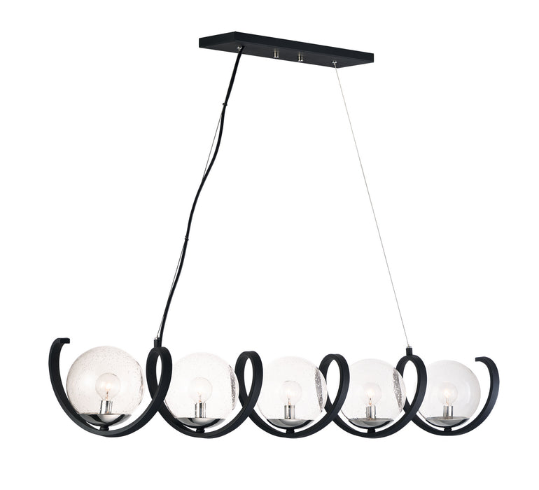 Maxim - 35105CDBKPN - Five Light Pendant - Curlicue - Black / Polished Nickel