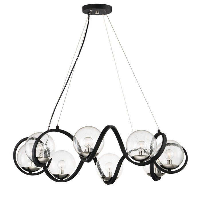 Maxim - 35108CDBKPN - Eight Light Pendant - Curlicue - Black / Polished Nickel