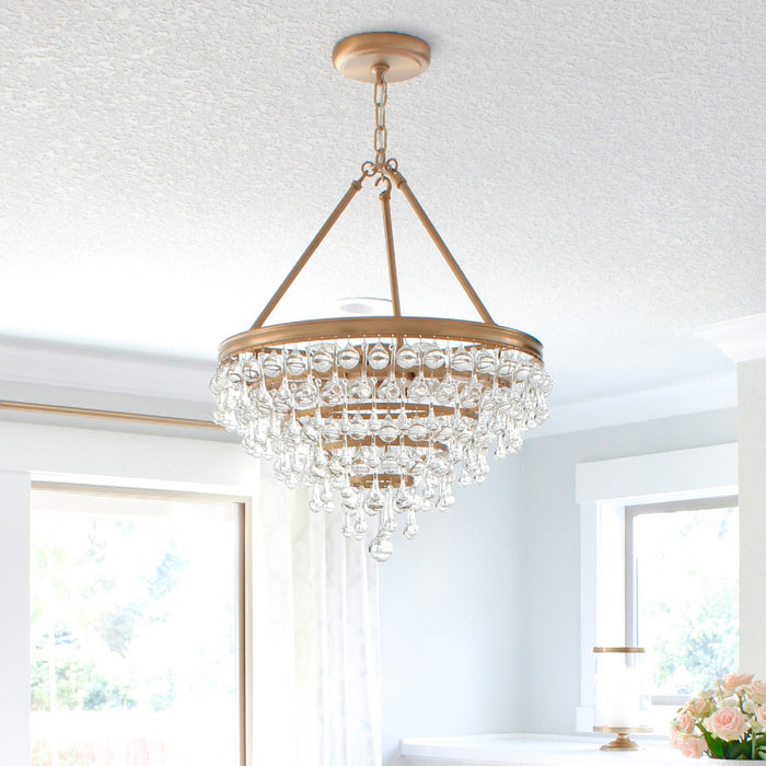 Crystorama - 136-VG - Six Light Chandelier - Calypso - Vibrant Gold