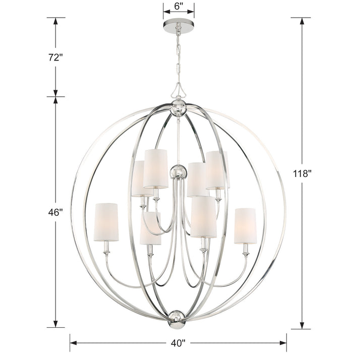 Crystorama - 2246-PN - Eight Light Chandelier - Sylvan - Polished Nickel