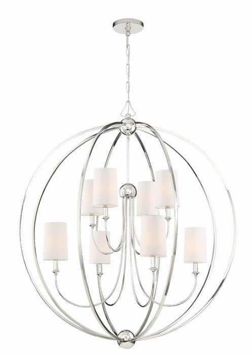 Crystorama - 2246-PN - Eight Light Chandelier - Sylvan - Polished Nickel