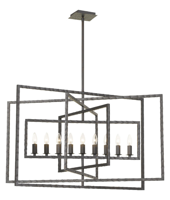 Crystorama - 337-RS - Nine Light Chandelier - Capri - Raw Steel